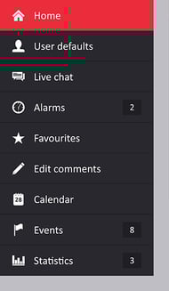 Vertical navigation bars are great options for mobile design. A vertical navigation menu displays different tabs.