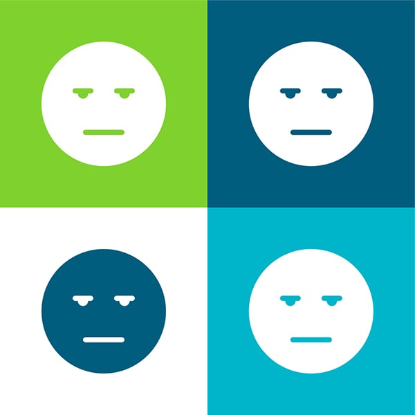 Stock images may be cheap, but may also cheapen your brand and be a reason your website isn't converting leads. Quadrants feature unimpressed-looking emoji face