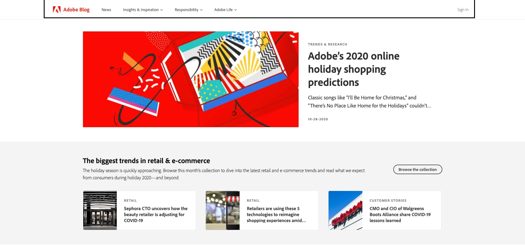 For an example of great blog layout design, check out Adobe's blog. It features a header story and the first row of the grid is above the fold.