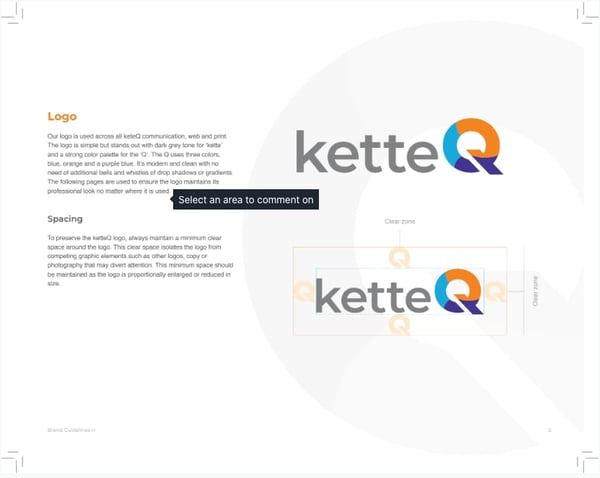 Effective branding includes brand guidelines. Excerpt from ketteQ's brand guidelines.