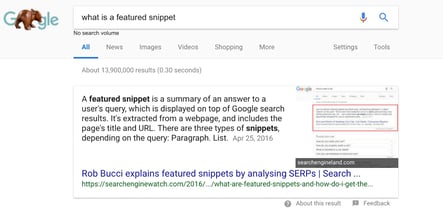 Featured Snippet Example