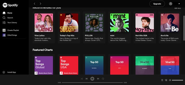 Best web design examples from 2022 - websites like Spotify can expect longer than average user sessions, making dark mode an ideal design choice.