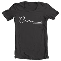 The Creative Momentum specializes in branding. Our logo featured on a black t-shirt