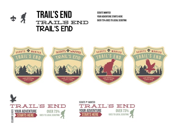 Web design agencies create different logo options for clients to choose from. Here are different options for Trail's End.