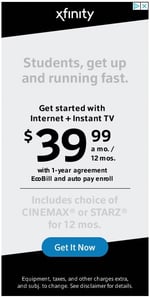 Xfinity Display Ad