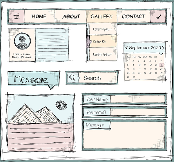 Sketch design homepage layout website - Stock Illustration [33055111] -  PIXTA
