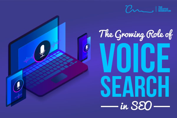 Voice search is an important, growing part of SEO - are you prepared? [graphic] Microphone icons hover in front of a laptop, tablet, and phone.