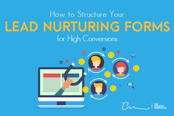 Here are the secrets to create lead nurturing forms - [graphic] form on computer screen attracting customers via magnet