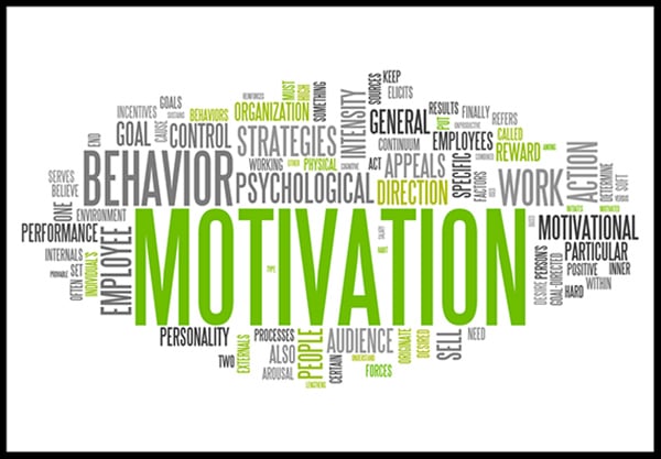 Word clouds are a useful way to perform keyword research on your competition - word cloud centering on motivation.