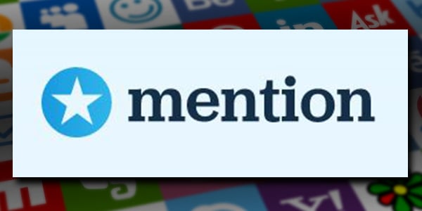 Mention is a social media marketing tool that tracks mentions of your brand. Mention's logo.
