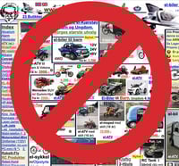 Common web design mistakes - having too much clutter on a web page - a red crossed out sign over a pictured of a cluttered webpage