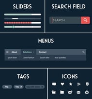 Website UI Design Elements - Navigation components such as sliders, menus, search fields and tags help users find their way around your website.