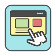 Web Design for the Internet of Things - Icon of finger pointing over a website representing user interface