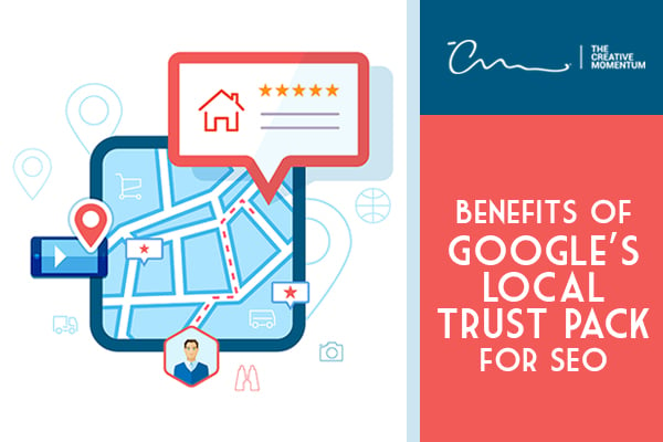 Google Local Trust Pack Benefits for SEO - a local ad shown on a map displays five stars