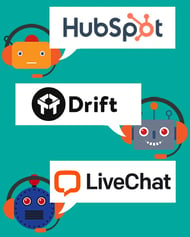 Some of the top chatbots for websites include HubSpot, Drift and LiveChat - chatbot avatars