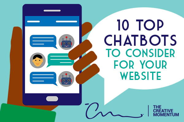 top chatbots for website - Here are the ten best chatbots websites - hand holding mobile phone displaying chat conversation