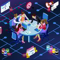 Learn how to increase your website conversion rates using these tips - People circle at a table, think about brand