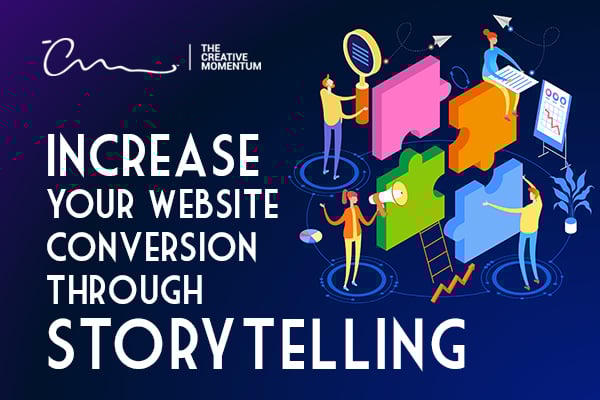 If you want to increase your website conversion through storytelling, read here - people fitting puzzle pieces together