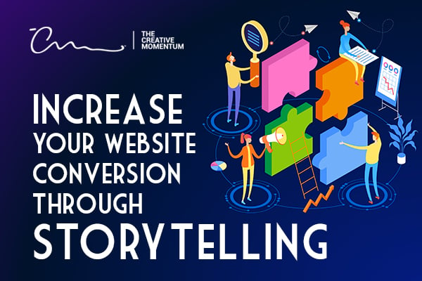 If you want to increase your website conversion through storytelling, read here - people fitting puzzle pieces together