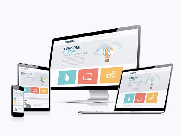 How to Improve Your B2C Web Design - Stick to simple designs; laptop, monitor, tablet and mobile phone use a simple web design