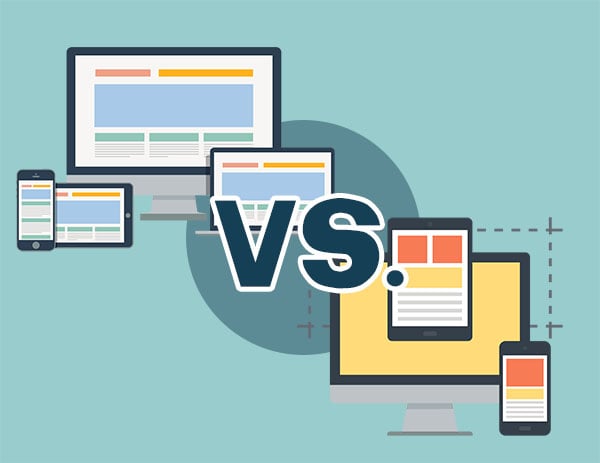Monitors, phones and tablets display different wireframes - adaptive vs. responsive design benefits and drawbacks