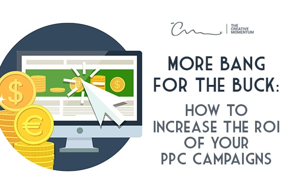 More Bang for the Buck: How to Increase the ROI of PPC campaigns - monitor with pointer clicking, euro and US coins