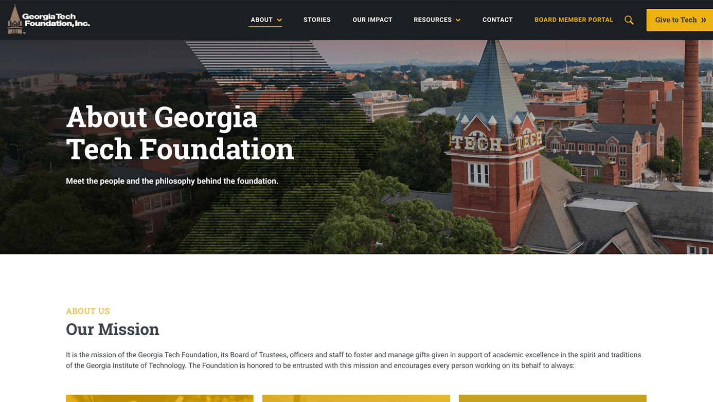 Georgia Tech Foundation | The Creative Momentum - Web Design & Digital Marketing