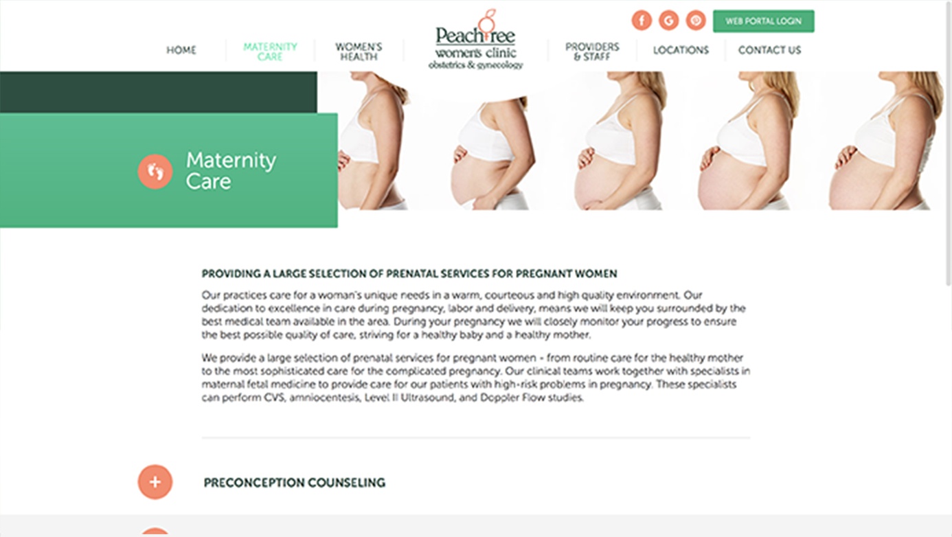 Peachtree Women's Clinic | The Creative Momentum - Web Design & Digital Marketing