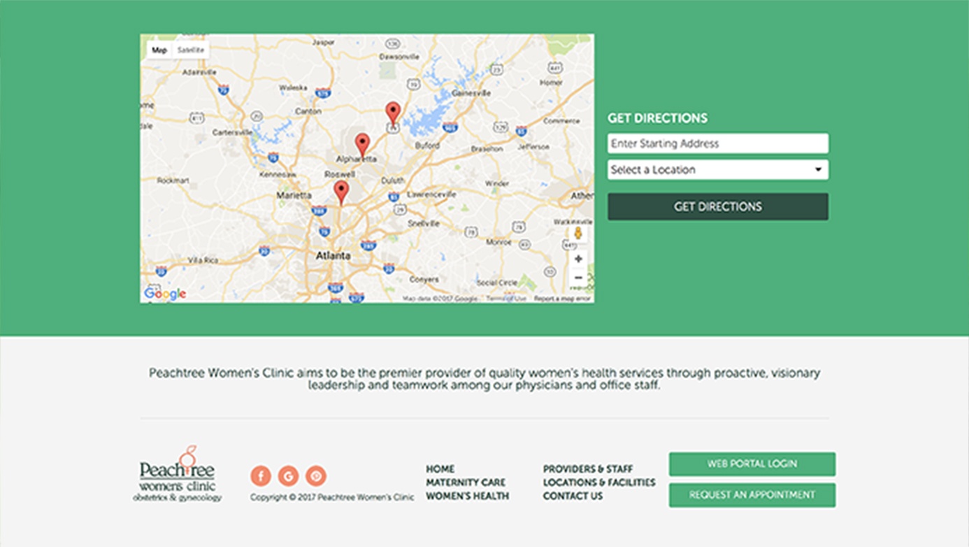 Peachtree Women's Clinic | The Creative Momentum - Web Design & Digital Marketing