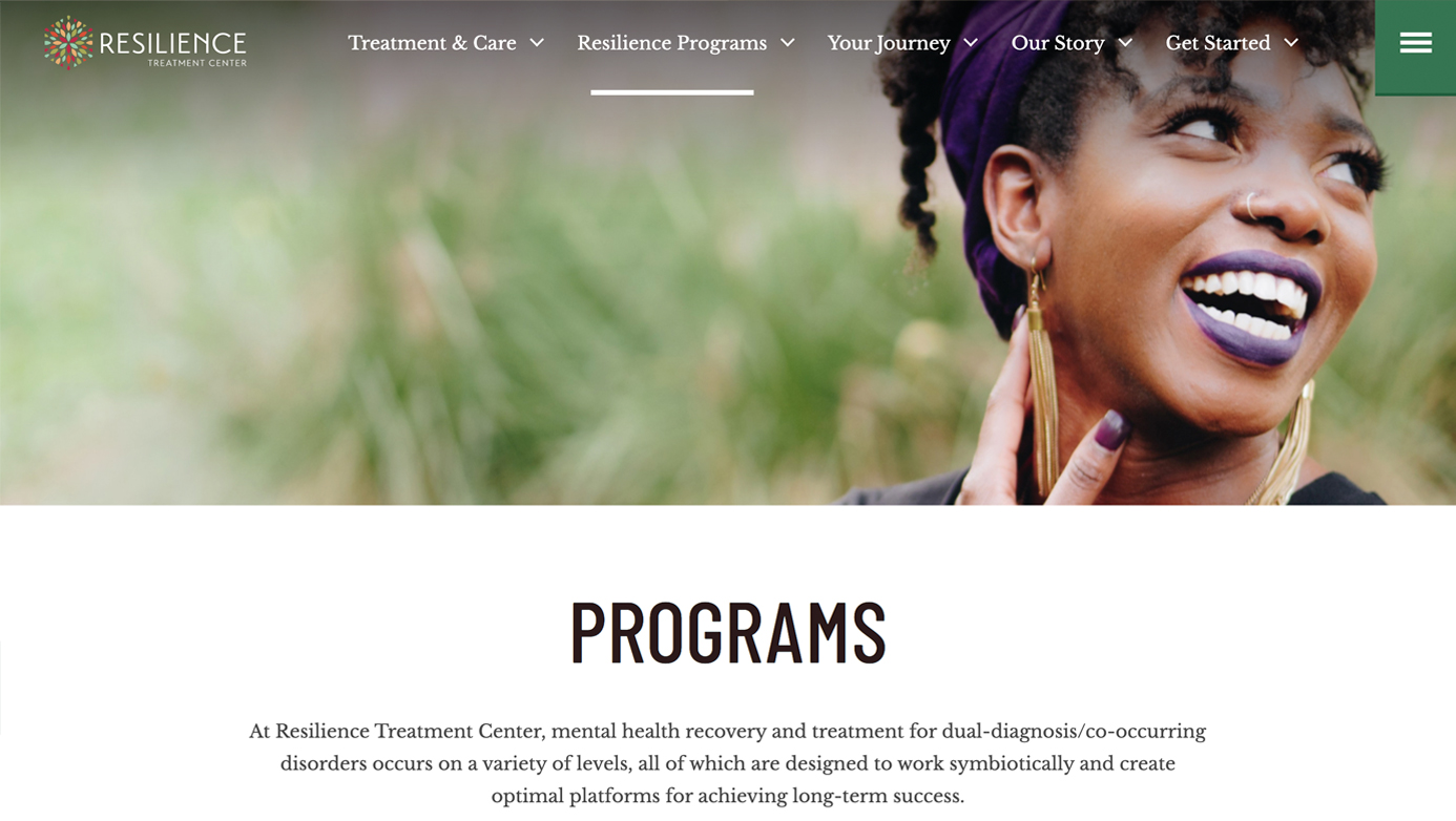 Resilience Treatment Center | The Creative Momentum - Web Design & Digital Marketing