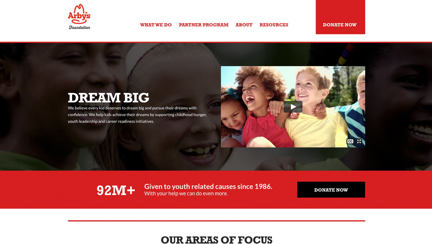 Arby's Foundation | The Creative Momentum - Web Design & Digital Marketing