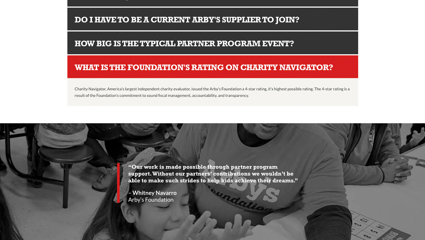 Arby's Foundation | The Creative Momentum - Web Design & Digital Marketing