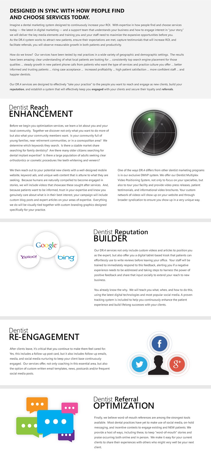 Dentist Profit Systems custom web page checked layout design Dentist Profit Systems custom web page checked layout design