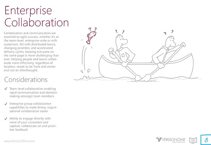VersionOne Enterprise Collaboration custom drawings and illustrations
