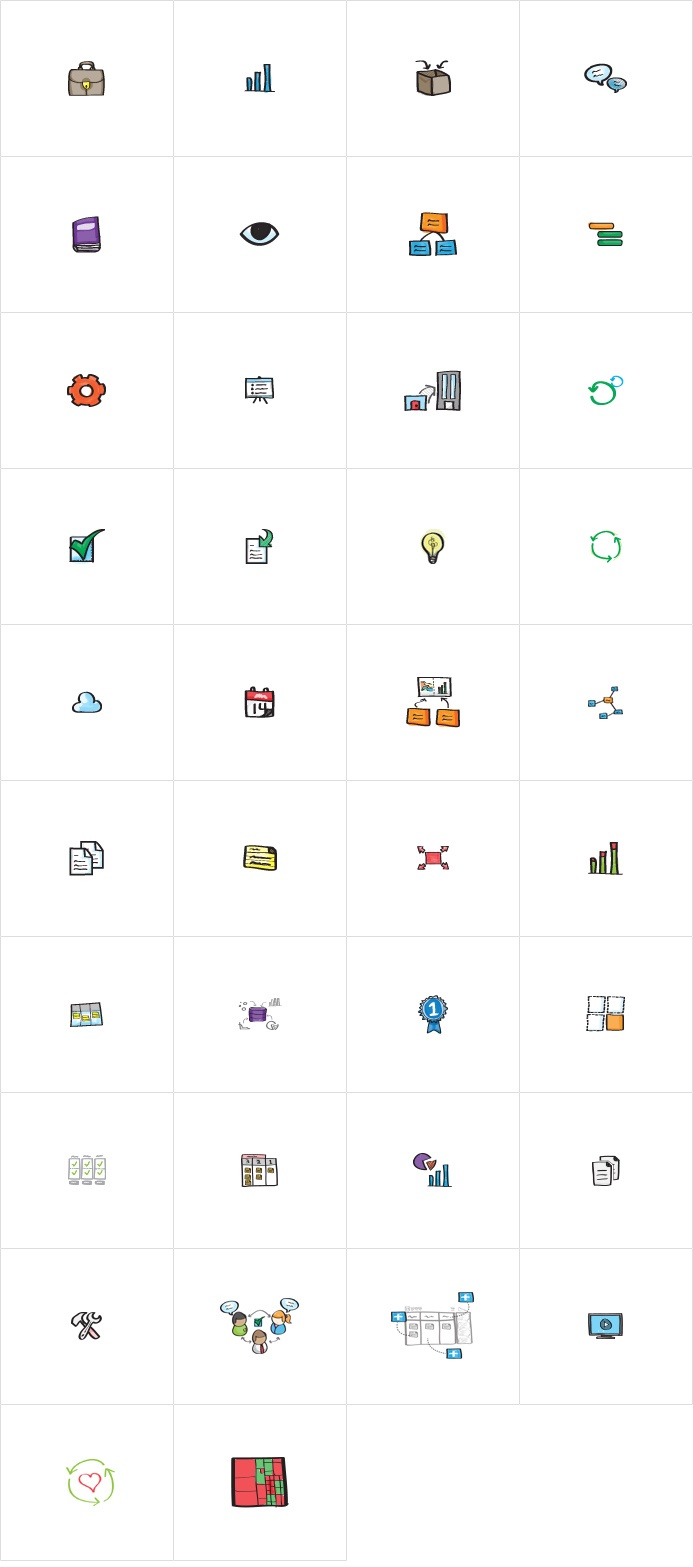 VersionOne custom design icons, custom drawings and illustrations